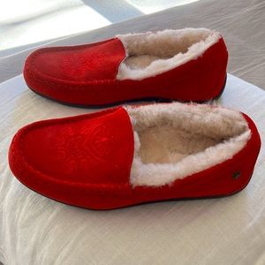 Aveo Biosystem suede slippers with genuine sheepskin lining